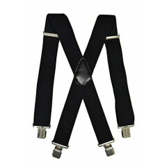 Men's XXL Extra Wide, Thick Fabric Heavy Duty X-Shape Braces/Suspenders