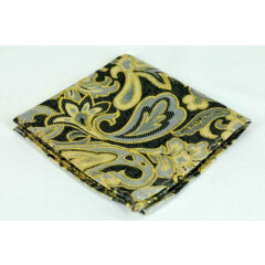 Lord R Colton Masterworks Bombay Onyx & Gold Floral Silk Pocket Square - $75 New