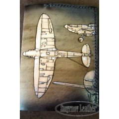 Men's Handmade Leather Passport cover Aircraft Unisex