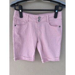 Imperial Star Girls Pink Denim Cotton Stretch Shorts Pockets Size 14