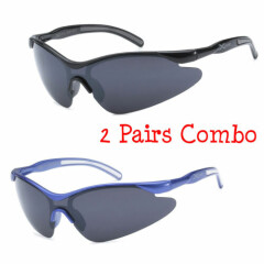 2 Pairs Kids X-Loop Sports Sunglasses Boys Girls 8 Color Available Pick Your Own