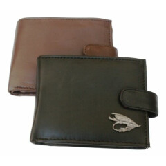 Fishing Fly Leather Wallet BLACK or BROWN 130
