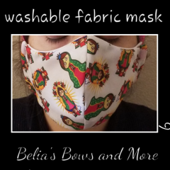 Nose wire Adult regular..La Virgen de Guadalupe Washable Fabric Mask with pocket