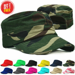 Summer Cadet Hat Army Castro Baseball Cap Military Distressed Cotton Camo Hats