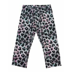 SO Grey Leopard Pattern Cotton Capri Leggings Big Girls Pants 6