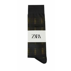 ZARA MAN Mens Luxury Black Striped Jacquard Socks > Medium UK 6-9 EU 40-43