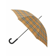 new BURBERRY Unisex Vintage Check Sustainable Walking Umbrella in Archive Beige