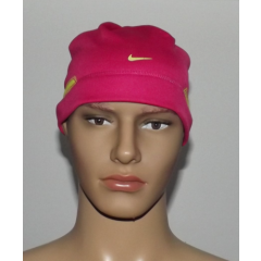 Girl's Size 7/16 Nike Fleece Beanie Hat Winter Kids Pink/Yellow 4A2490 141 NWT