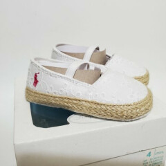 Ralph Lauren Infant Baby Toddler 9-12 Months White Bowman Layette Crib Shoes