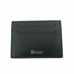 Y-041667 New Brioni Black Leather Credit Card Holder Wallet