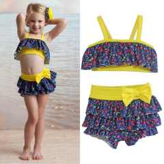 Baby Swimsuit Girl Toddler Summer Swinsuit 2 Piece Swimwear Floral Mermaid Print