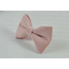 Blush Dusty Pink Velvet Bow tie + Brown Elastic Suspenders for Men / Youth / Boy