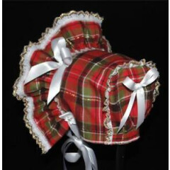 Red Green and Gold Plaid Christmas Bonnet