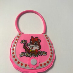 Vintage Royal Gorge Plastic Pink Child’s Purse with Mirror
