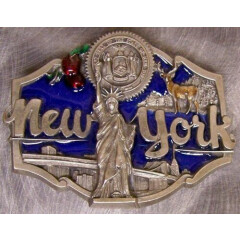Pewter Belt Buckle State of New York colored NEW