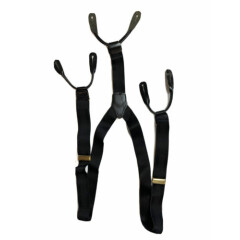 Dooney & Bourke Black Elastic & Leather Suspenders Braces Made in England