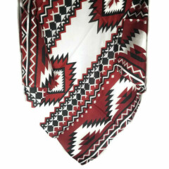 Wyoming Traders Wild Rag Southwest Print Red / Black 100% Silk Scarf - 34.5"