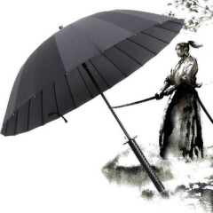 Windproof Folding Sun Japanese Sword Rainny Umbrella Ninja Style Katana Black