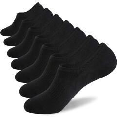 No Show Socks Mens 7 Pair Cotton Thin Non Slip Low Cut Men Invisible Sock 6-8/9-