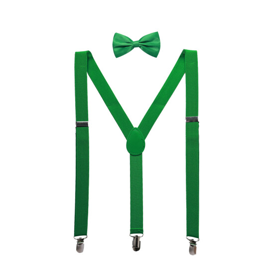 Unisex Y Shape Adjustable Elastic Suspenders Bow Tie Set image {3}