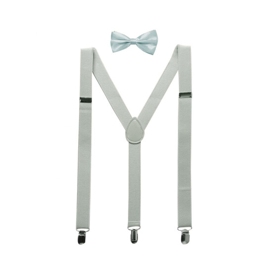 Unisex Y Shape Adjustable Elastic Suspenders Bow Tie Set image {4}