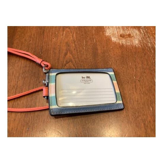 NWT COACH Peyton Multi Stripe Lanyard ID Card Case Badge Holder #69805 image {3}