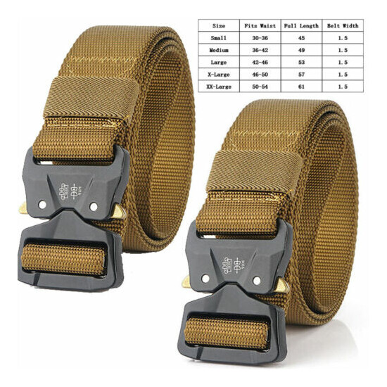Tactical Waist Belt Nylon Webbing Military Train Strap Quick Release Buckle New image {1}