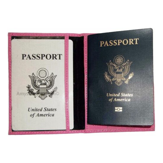 Lot of 3 New Int'l Leather passport case wallet credit ATM card case ID BNWT image {3}
