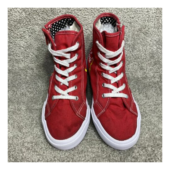 Disney Minnie Mouse Youth Red Lace Side Zipper High Top Sneaker Shoes Size 4 image {3}