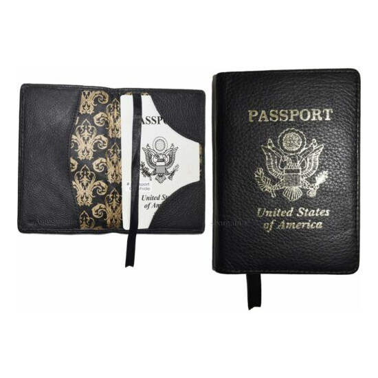 Lot of 6 New Leather passport cover, Black Unbranded international passport case image {2}