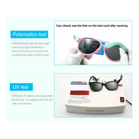 Kids Polarized Sunglasses UV400 Rectangular Boys Girls Shades Fashion Retro I373 image {3}