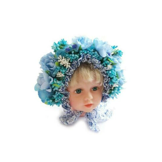 Flowers Florals Hat Newborn Baby Photography Props Handmade Colorful Bonnet Hat image {3}