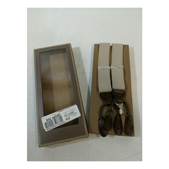 PreOwned Trafalgar Suspenders Khaki Light Brown Missing One Clip Leather Classic image {1}