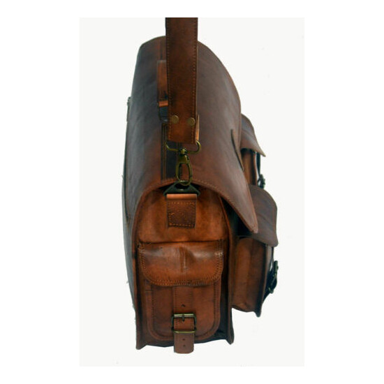 Messenger Laptop Men's Genuine Leather Vintage Handmade Briefcase Bag Satchel image {4}