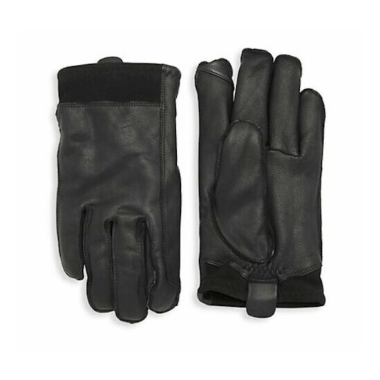 UGG Gloves Tech Smart Gibson Leather Suede Black Medium image {1}