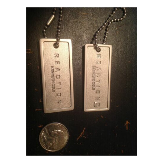 Set Of Three Pieces Reaction Kenneth Cole Metallic Bag Tags image {4}
