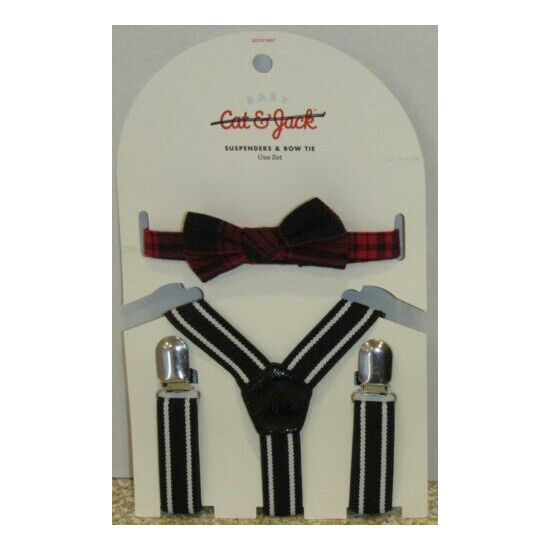 NEW Baby Boys' Bowtie & Suspender Set - Cat & Jack™ Red/Black image {1}
