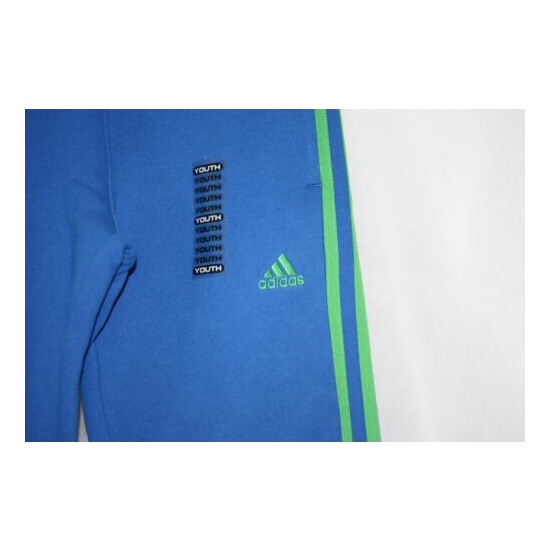 Girls Kids Youth Boys Adidas Fleece BX-R87K7 51 Blue Green Sweat Pants  image {2}