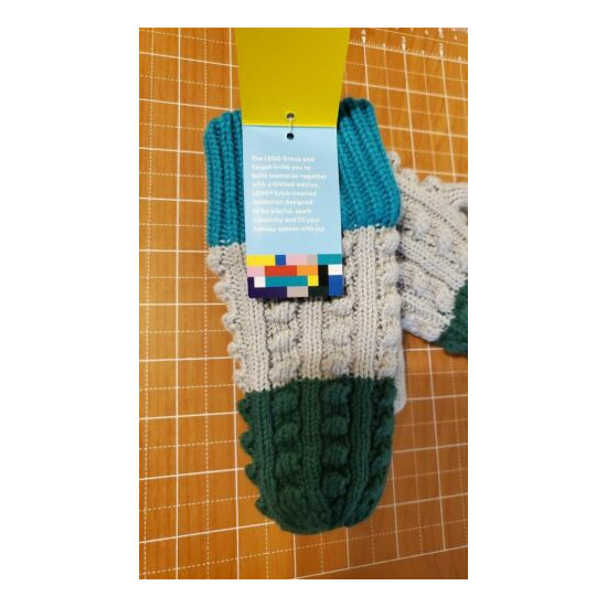 Toddler Color Block Knit Mittens LEGO® Collection x Target Green/Gray/Teal NWT image {3}