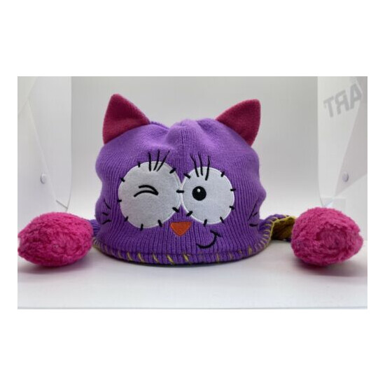 Flipeez Cat Beanie Cap Hat Girls Fitted One Size Pink Cotton  image {1}