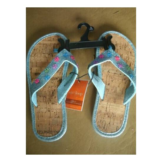 NWT West Loop Girl's Blue Glitter Sandals Small (13-1) image {1}