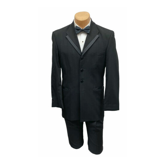 Men's Oscar de la Renta La Vida Black Tuxedo Jacket Wedding Groom Prom 44XL image {2}