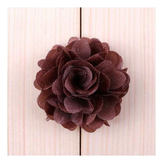 50pcs 2.1" Artificial Chic Shaped Rose Fabric Hair Flower For Headbands image {4}