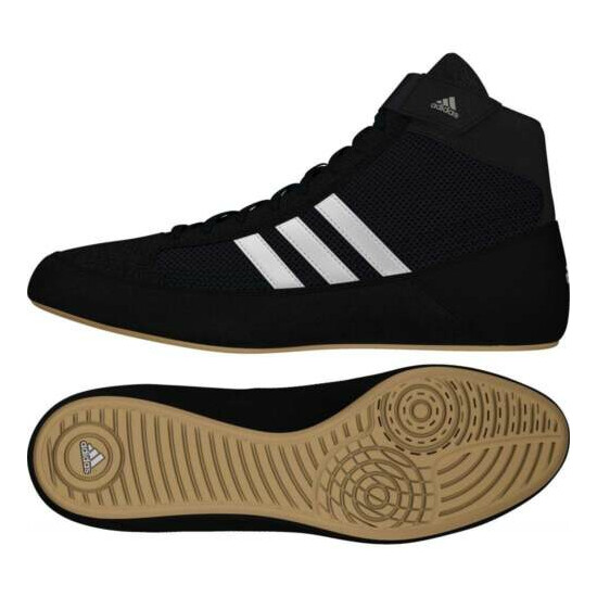 Kids Wrestling Shoes adidas Boxing Boots Havoc Trainers Childrens Black image {1}