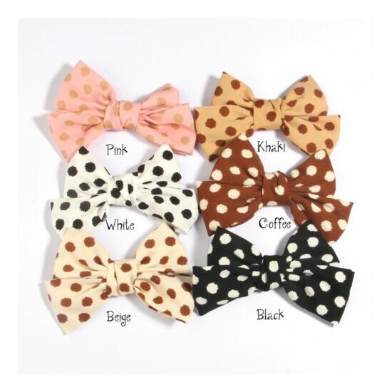 12Pcs 4.8" Little Spot Hair Bows For Headbands Hair Accessories No Clips image {2}