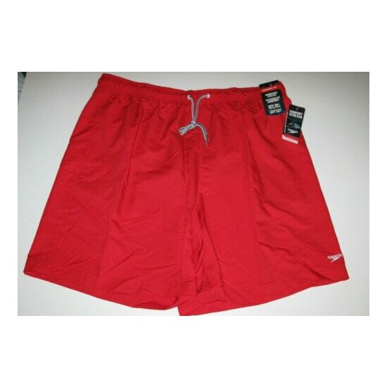 Speedo Brand Men's 3X Swim Shorts Trunks Board Shorts Mesh Lined Red Stretch image {1}