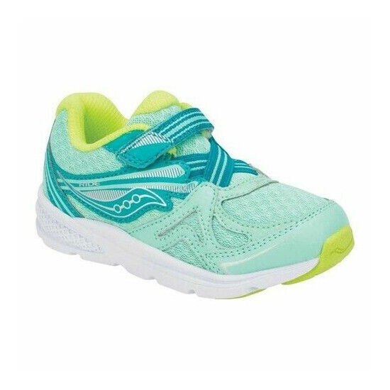Saucony Girls Baby Ride 9 Sneaker, Turquoise, Size 6 M US Toddler NEW!! image {1}