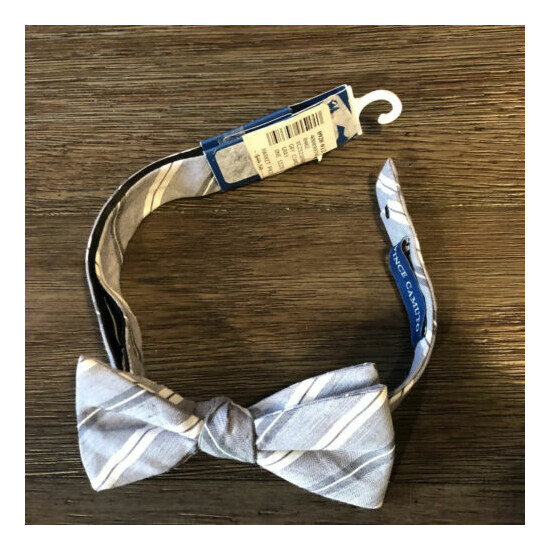 NEW Toddler Vince Camuto Bow Tie Plaid Grays White Adjustable image {3}