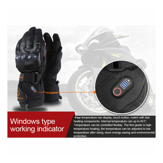 M/XL Rechargeable Battery Winter Electric Heated Gloves Motorcycle Hand Warmer  image {6}