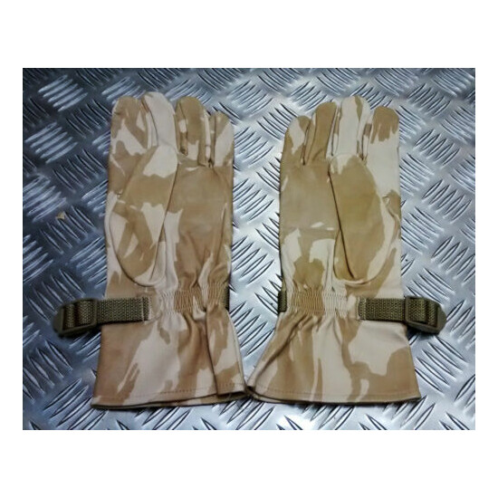 Genuine British Military Desert Camo Leather Combat Gloves - All Sizes - NEW Thumb {3}
